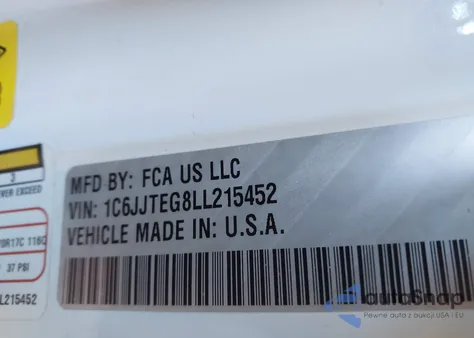 2020 Jeep Gladiator Mojave 4X4 from USA, damaged, VIN 1C6JJTEG8LL215452